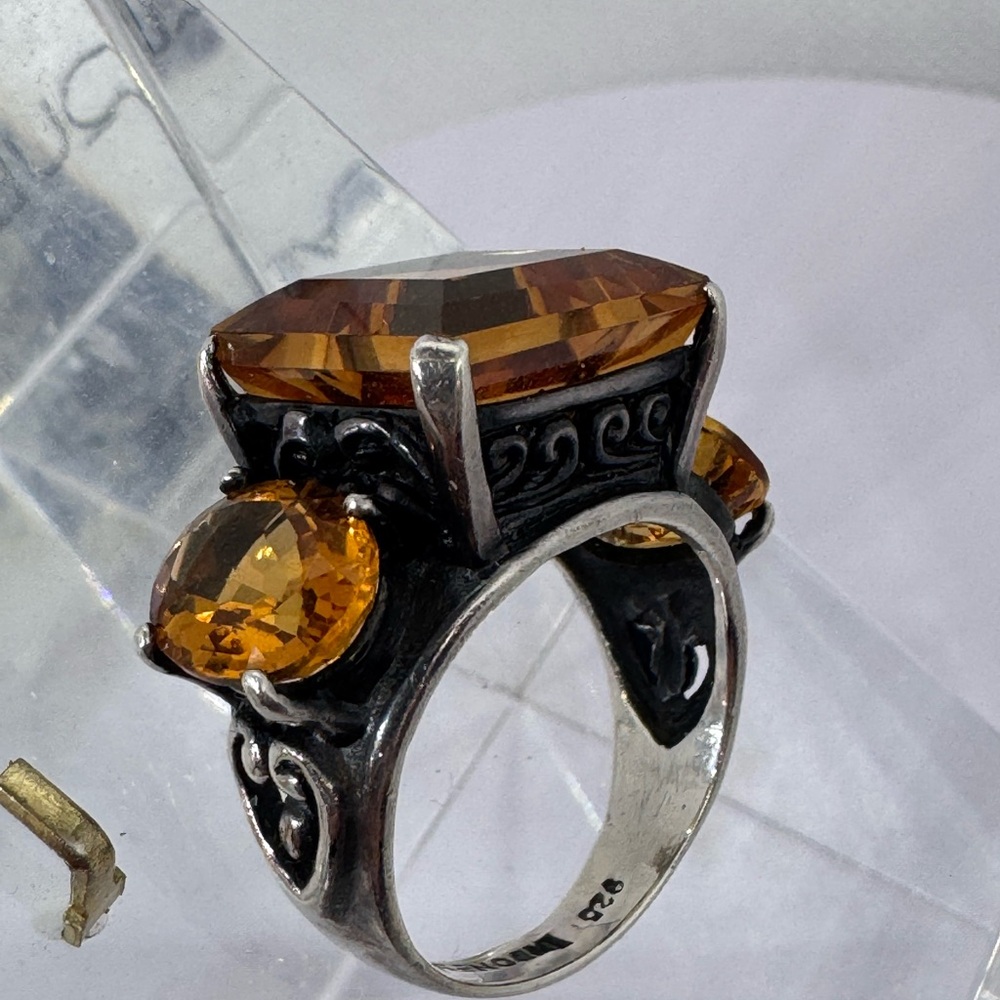 Citrine Sterling Silver Ring 925 Indonesia size 8